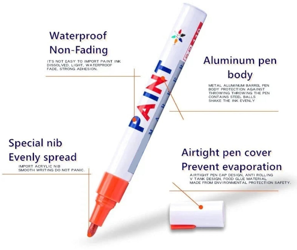 🔥Waterproof Tire Paint Pen –Same Formula Used by Dealerships & Detailers