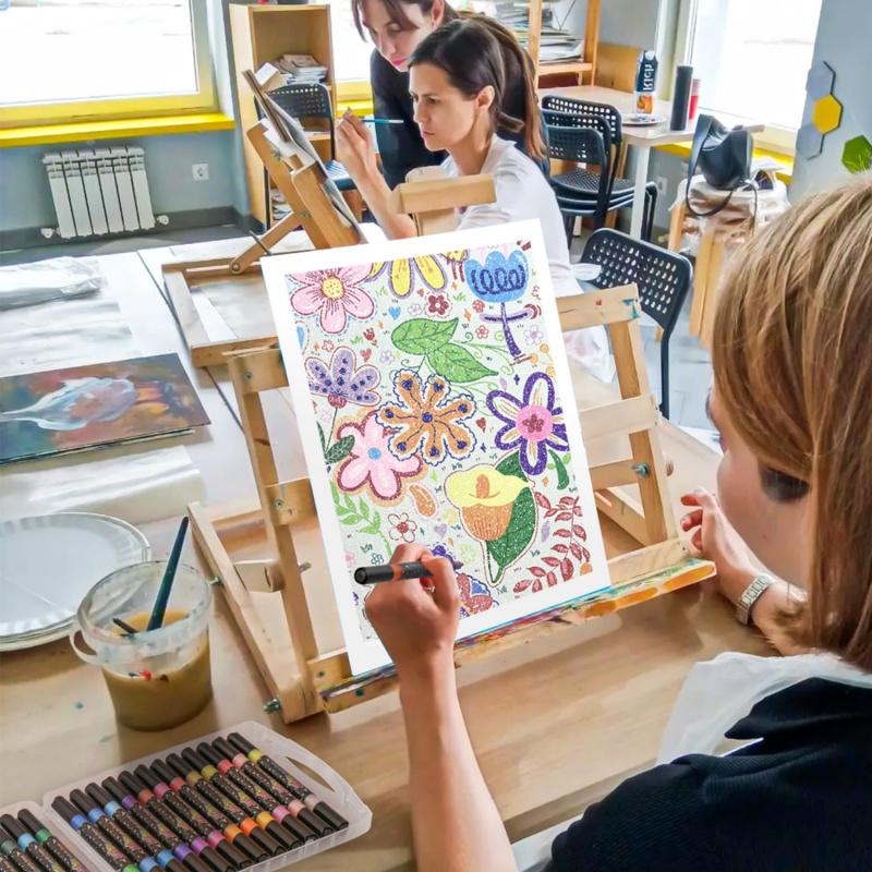 🎨Glitter Effect Brush Markers🥇✨: Create Sparkling Art Smoothly 🥳(🌈24-96 Colors | Smooth No Clog | No Bleed Through📝