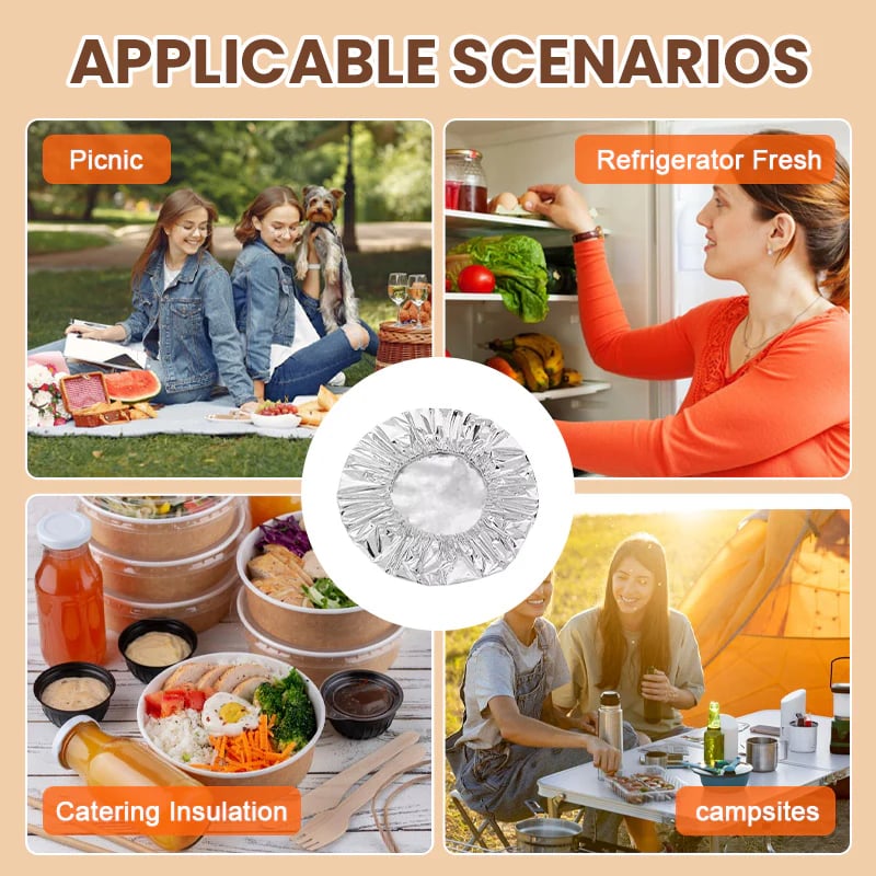 💰 Buy More, Save More! 💰 🔄 Reusable Aluminum Foil Food Covers – Keep your food warm & fresh! 🔥🍽️