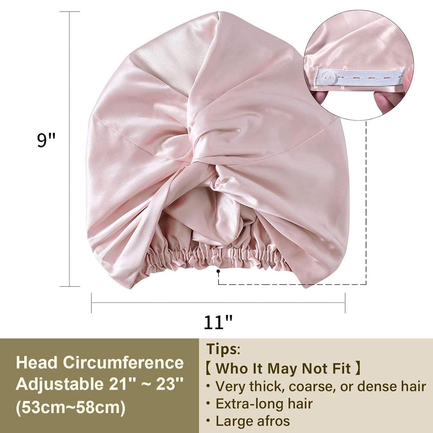 🌙 Good Hair Days Start Here: Adjustable Silk Satin Bonnet – Anti-Frizz, Zero Breakage, Perfect for Curly & Natural Hair 💖