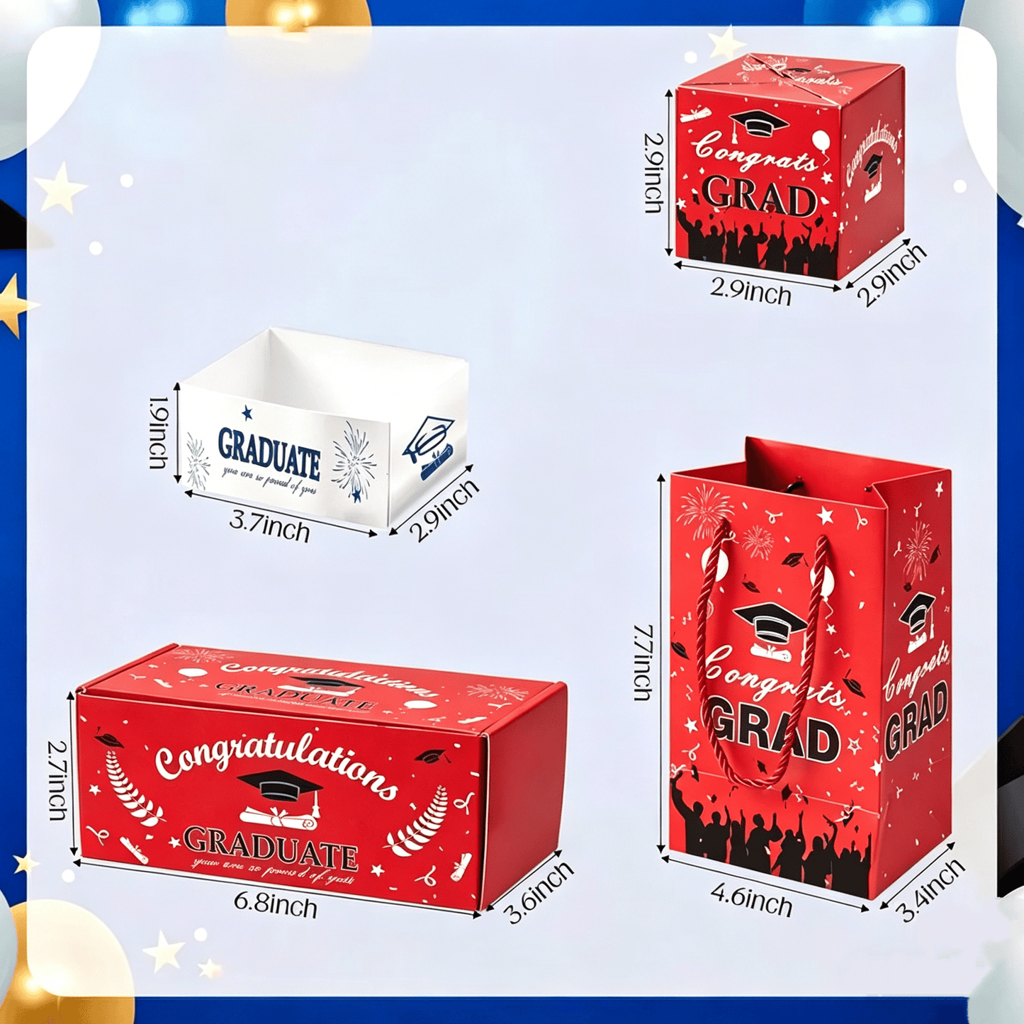 🔥2026 Graduation Explosion Pop Gift Box 🎓 Surprise Bounce Cash Box Grad Party Gift Bag Set