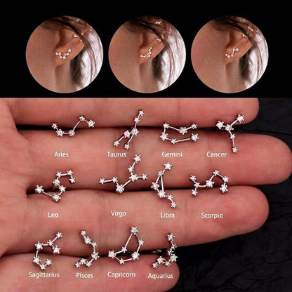 16G Astrology Zodiac Constellation Stud Earrings