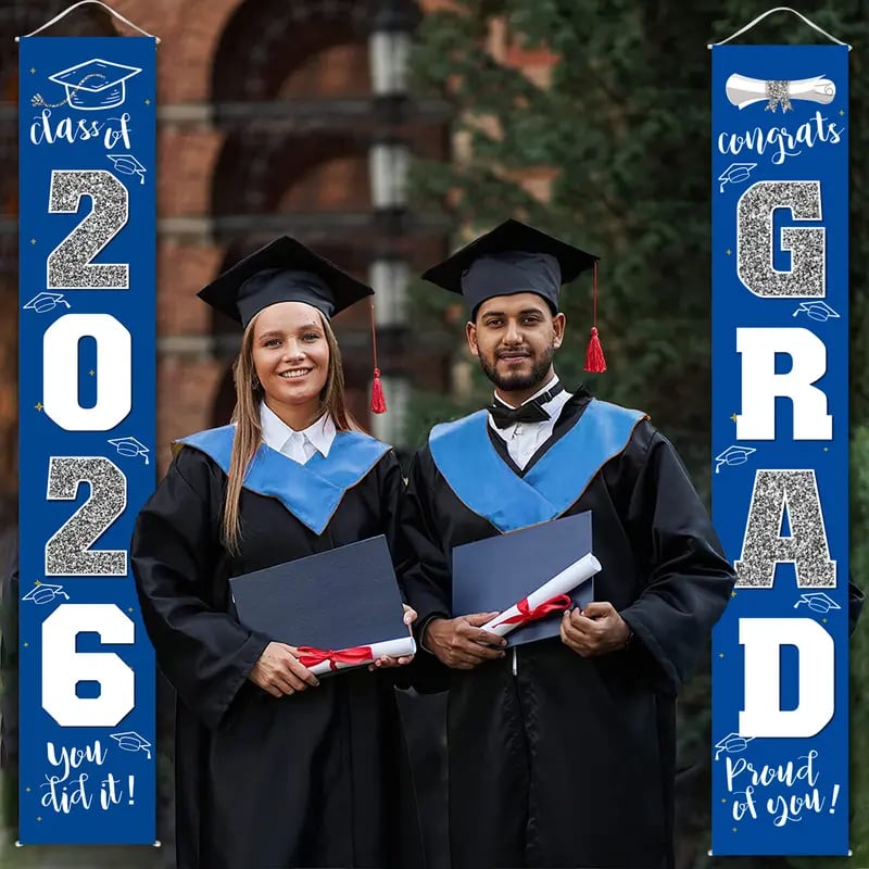 🎓Class of 2026 Graduation Banner | Congrats Grad Front Door Porch Decor for Graduation Party