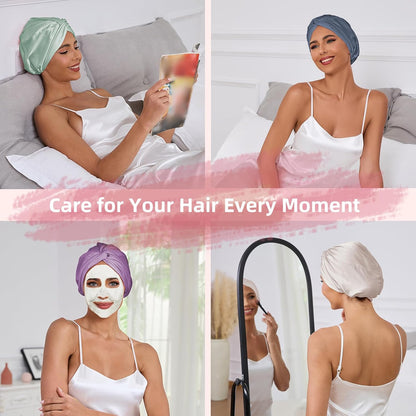 🌙 Good Hair Days Start Here: Adjustable Silk Satin Bonnet – Anti-Frizz, Zero Breakage, Perfect for Curly & Natural Hair 💖