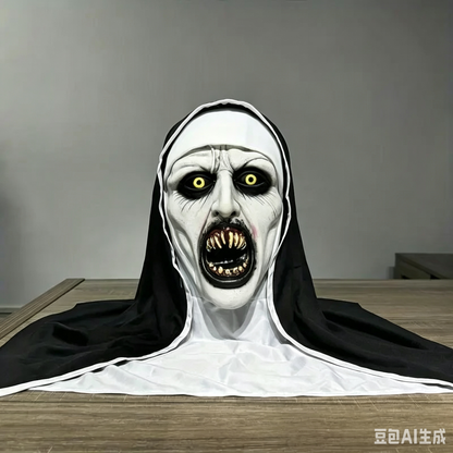 🎃Spooky Qualteus Nun Halloween Mask Latex Handwashable Cosplay Costume Accessory