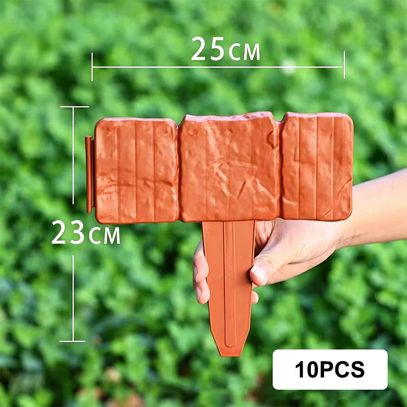 🌿Decorative Stone-Look Garden Edging Fence | Weather-Resistant, Tool-Free Install — 10 & 20 PCS