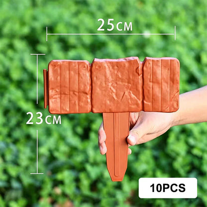 🌿Decorative Stone-Look Garden Edging Fence | Weather-Resistant, Tool-Free Install — 10 & 20 PCS