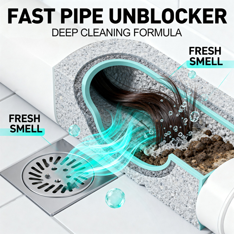 ⚡ Drain Clog Dissolver 320g | Clears Pipes Fast — Hair, Grease & Soap Scum Gone in Minutes 🔥