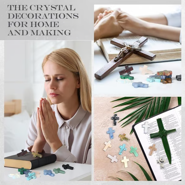 ✝️ Handmade Natural Crystal Crosses