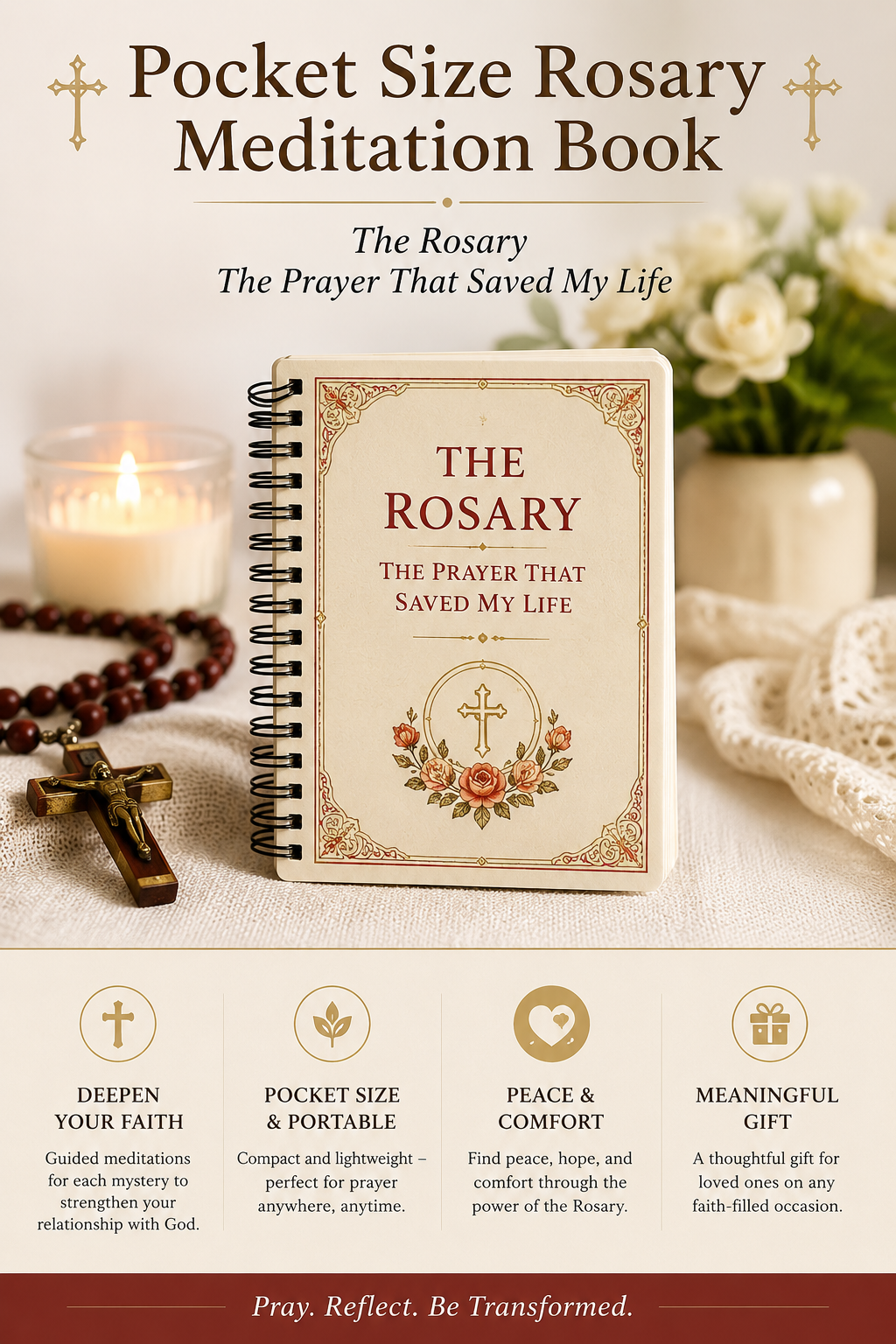 ⏰ Today Only: Buy 1 Get 1 FREE✝️Pocket Size Rosary Meditation Book✝️The Rosary The Prayer That Saved My Life
