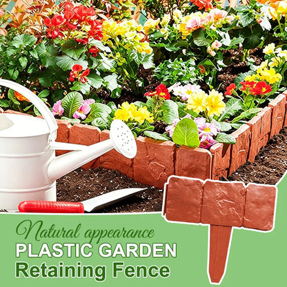 🌿Decorative Stone-Look Garden Edging Fence | Weather-Resistant, Tool-Free Install — 10 & 20 PCS