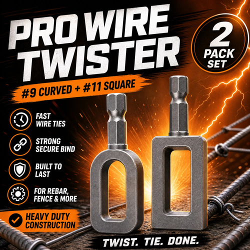 🔩 Heavy-Duty Wire Twister Tool for Drill ⚙️, High-Carbon Steel Rebar Tie Wire Twisting Bit, Fast Wire Tying Attachment for Construction 🏗️, Fencing 🚧, and Gardening 🌱
