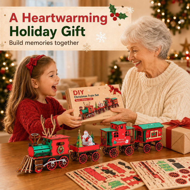 ⏰ FLASH SALE 53% OFF - 🎅DIY Wooden Christmas Train 3D Building Puzzle