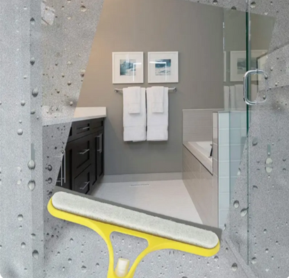 3-in-1 Glass Cleaner — Scraper + Squeegee + Scrubber | Window, Mirror & Car Windshield Tool
