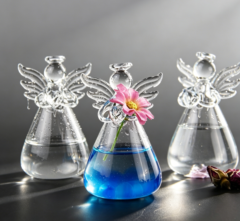 🕊️ Guardian Angel Flower Vase – Handmade Glass Keepsake | “I’m Always With You” Gift for Mother, Wife, or Friend 💐