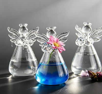 🕊️ Guardian Angel Flower Vase – Handmade Glass Keepsake | “I’m Always With You” Gift for Mother, Wife, or Friend 💐