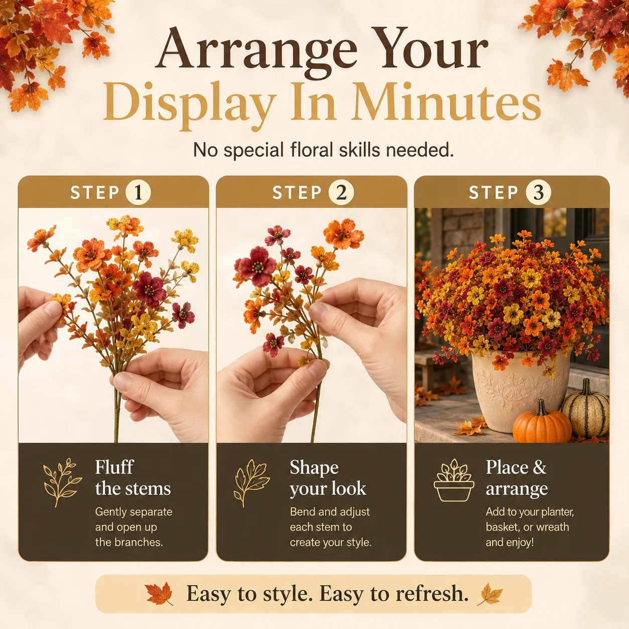 🍂 Fall Porch Faux Flower Bundles