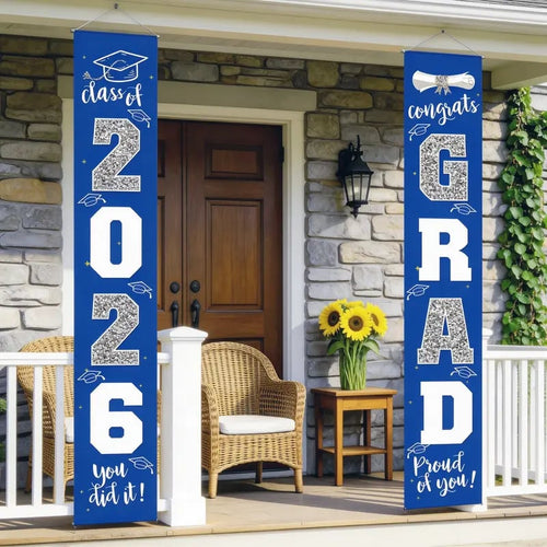 🎓Class of 2026 Graduation Banner | Congrats Grad Front Door Porch Decor for Graduation Party