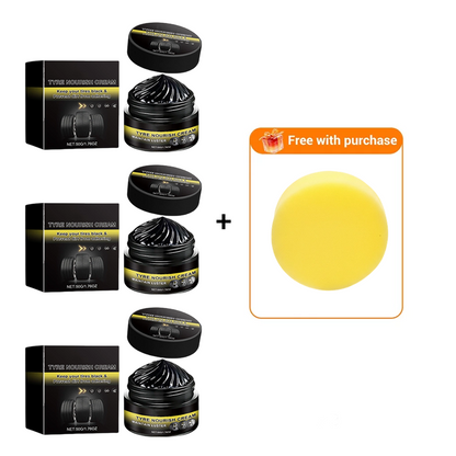 ✨ Tire wax – restores black gloss, blocks UV, repels dirt. Easy & quick!