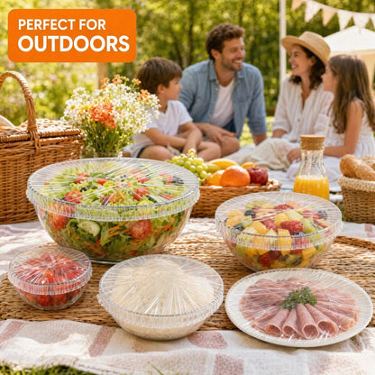 🔥Buy More Save More🔥100pcs Medium Reusable Elastic Plastic Bowl Covers - Kitchen Bread Proofing