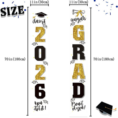 🎓Class of 2026 Graduation Banner | Congrats Grad Front Door Porch Decor for Graduation Party