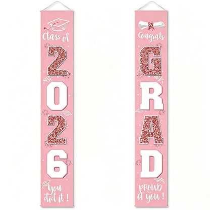 🎓Class of 2026 Graduation Banner | Congrats Grad Front Door Porch Decor for Graduation Party