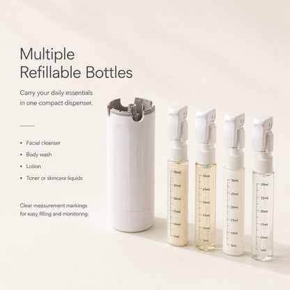 4 - in - 1 Travel Dispenser Bottle - Auranest