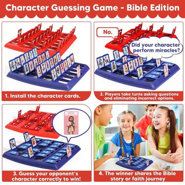 ✝️ Guess Bible Who I Am – Bible Board Game for Kids & Families | 24 Characters | Fun Christian Gift