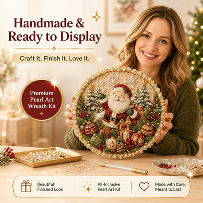 🌸🌻🍂🎄✨ Four Seasons & Holiday Pearl Art Hanging Wreath Kit | Luxury Flocked Canvas with Scratch-Resistant Non-Fading Pearl Beads DIY Handmade Seasonal Decor 💎