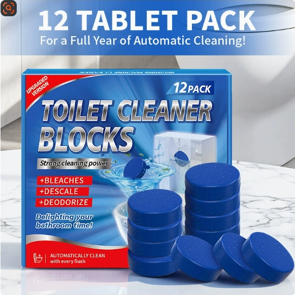 🚽 Toilet Bowl Cleaner Tablets | 🔥 Buy 1 Get 1 Free & Buy 2 Get 2 Free | ✨ Auto Bleach, Descale & Deodorize