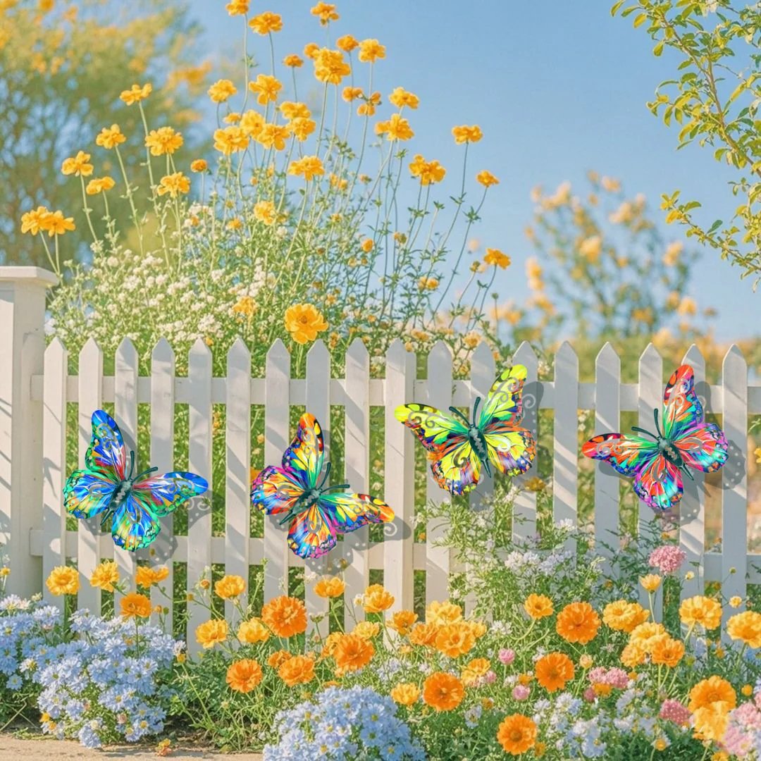 🔥55% OFF FOR TODAY ONLY! 🦋A complete set! 4Pcs Butterfly Metal Wall Decor🤩