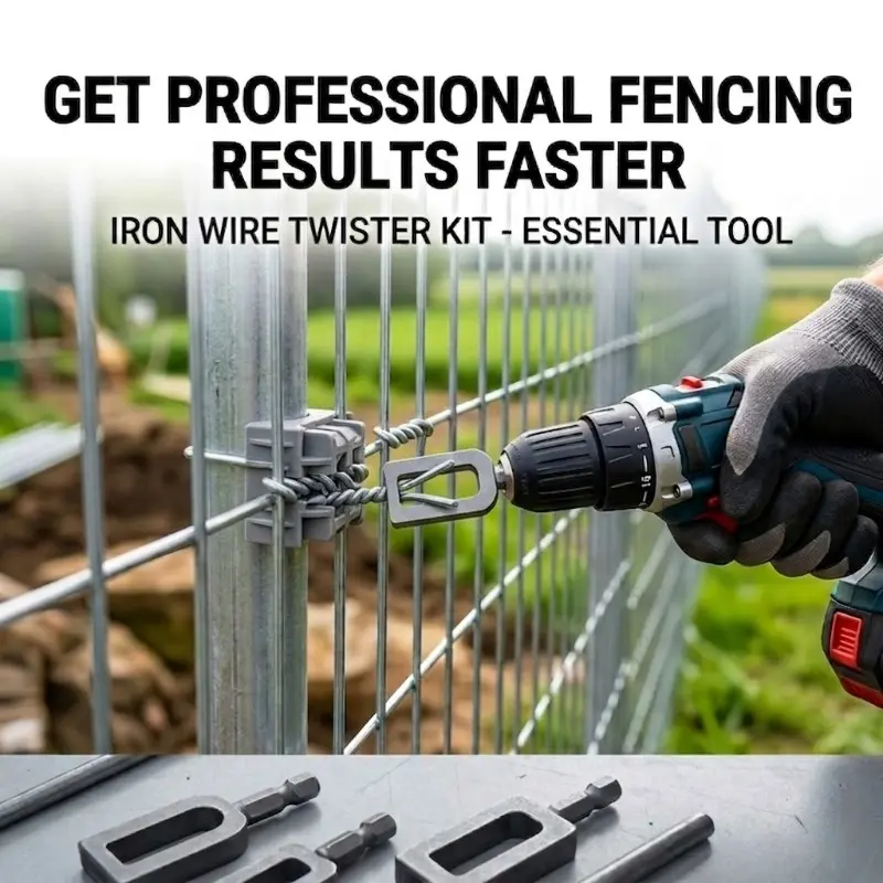 🔩 Heavy-Duty Wire Twister Tool for Drill ⚙️, High-Carbon Steel Rebar Tie Wire Twisting Bit, Fast Wire Tying Attachment for Construction 🏗️, Fencing 🚧, and Gardening 🌱