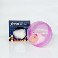 Brown-white Hamster+Pink Ball