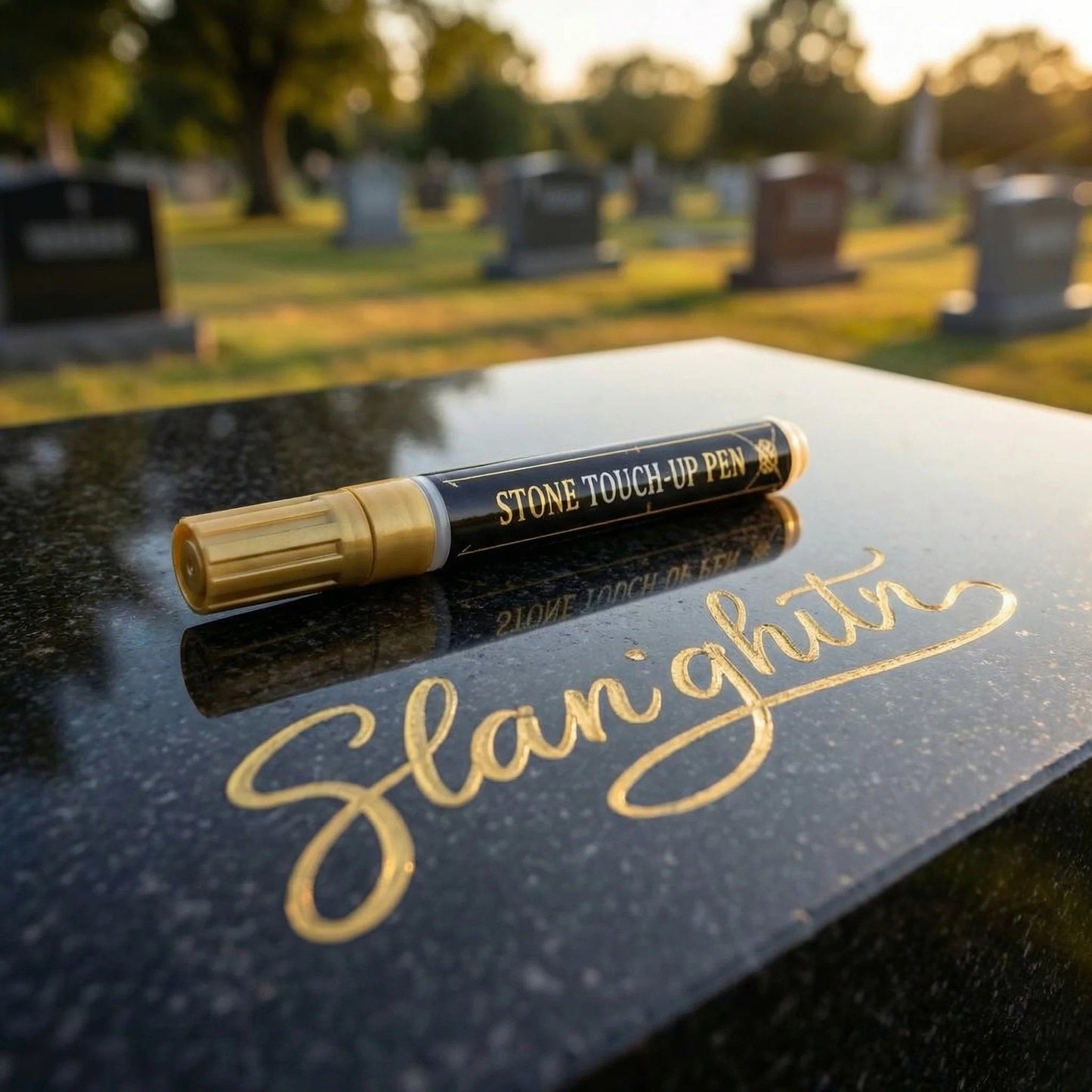 Tombstone Marker Pen – Restore Faded Grave Inscriptions | Gold, Black & Red | Weatherproof