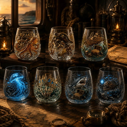 Release The Kraken Pirate Glass Collection — 3-Piece Legendary Ocean Treasure Set - KRAKEN RISE GLass