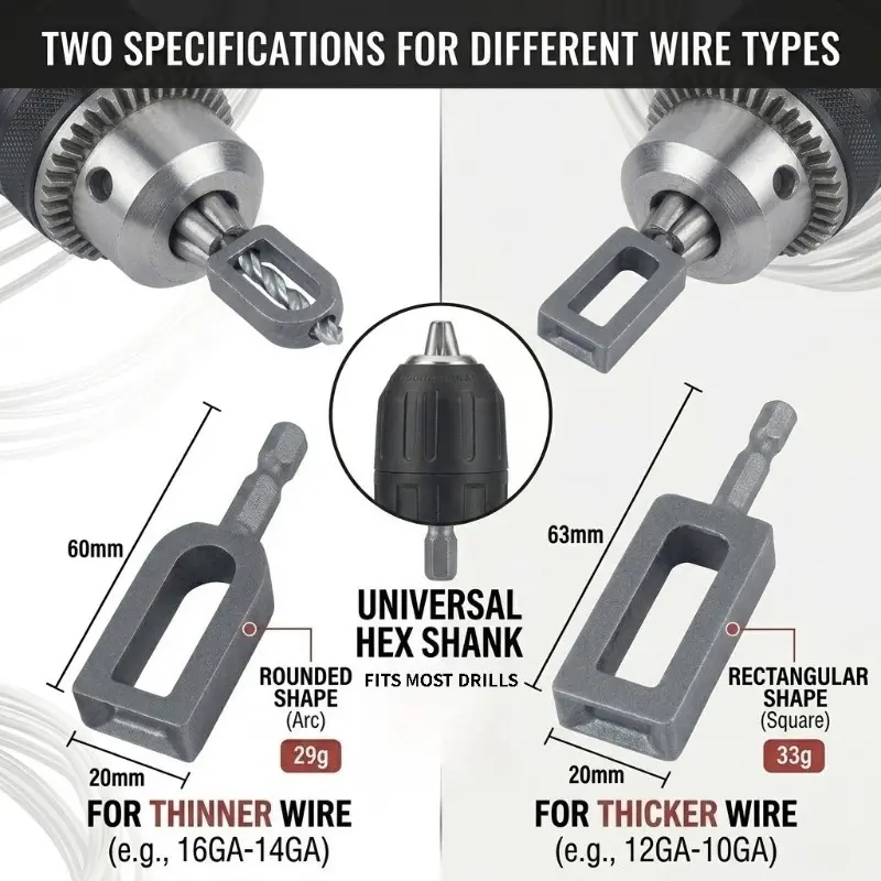 🔩 Heavy-Duty Wire Twister Tool for Drill ⚙️, High-Carbon Steel Rebar Tie Wire Twisting Bit, Fast Wire Tying Attachment for Construction 🏗️, Fencing 🚧, and Gardening 🌱
