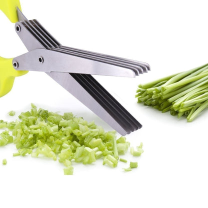 🔥 Today Only🎁5 Blade Kitchen Salad Scissors+ FREE Cleaning Comb