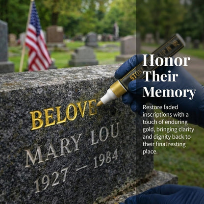 Tombstone Marker Pen – Restore Faded Grave Inscriptions | Gold, Black & Red | Weatherproof