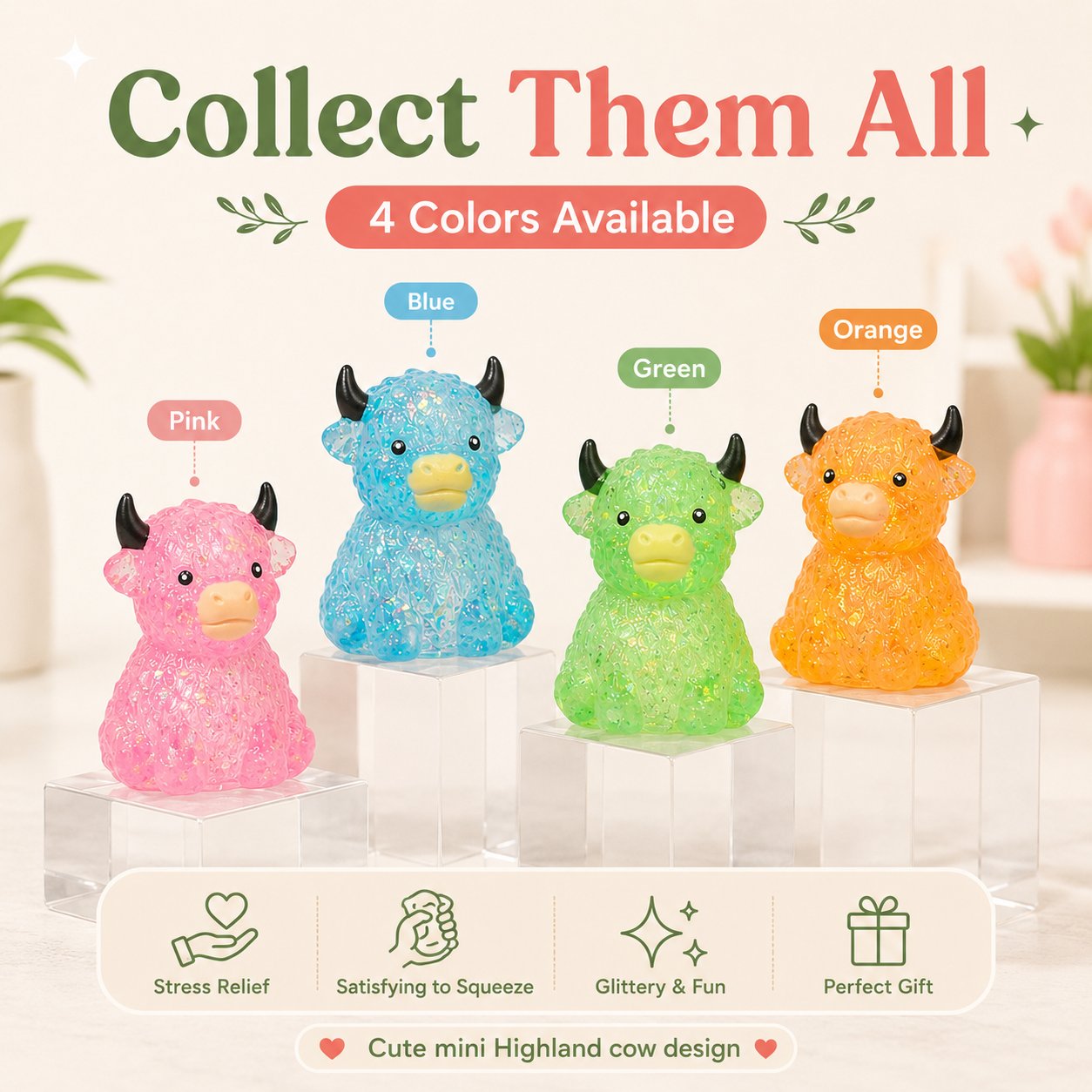 Adorable Squishy Highland Cow Stress Relief Toy