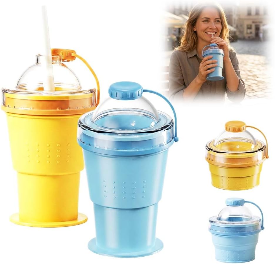 🧊 2026 New 2-In-1 Collapsible Silicone Ice Ball Maker Cup