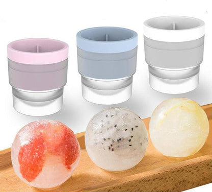 6-Pack Ice Ball Molds - 2.4" Large Spherical Ice Cube Trays for Whiskey & Cocktails, Reusable Silicone Freezer Mold for Cold Drinks, Baby Food, Hockey Puck Ice