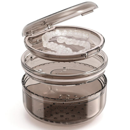 🧼Denture Case Retainer Cleaning Case: ✅ 2 in 1 Retainer Case,No-Leak, Complete Clean Care