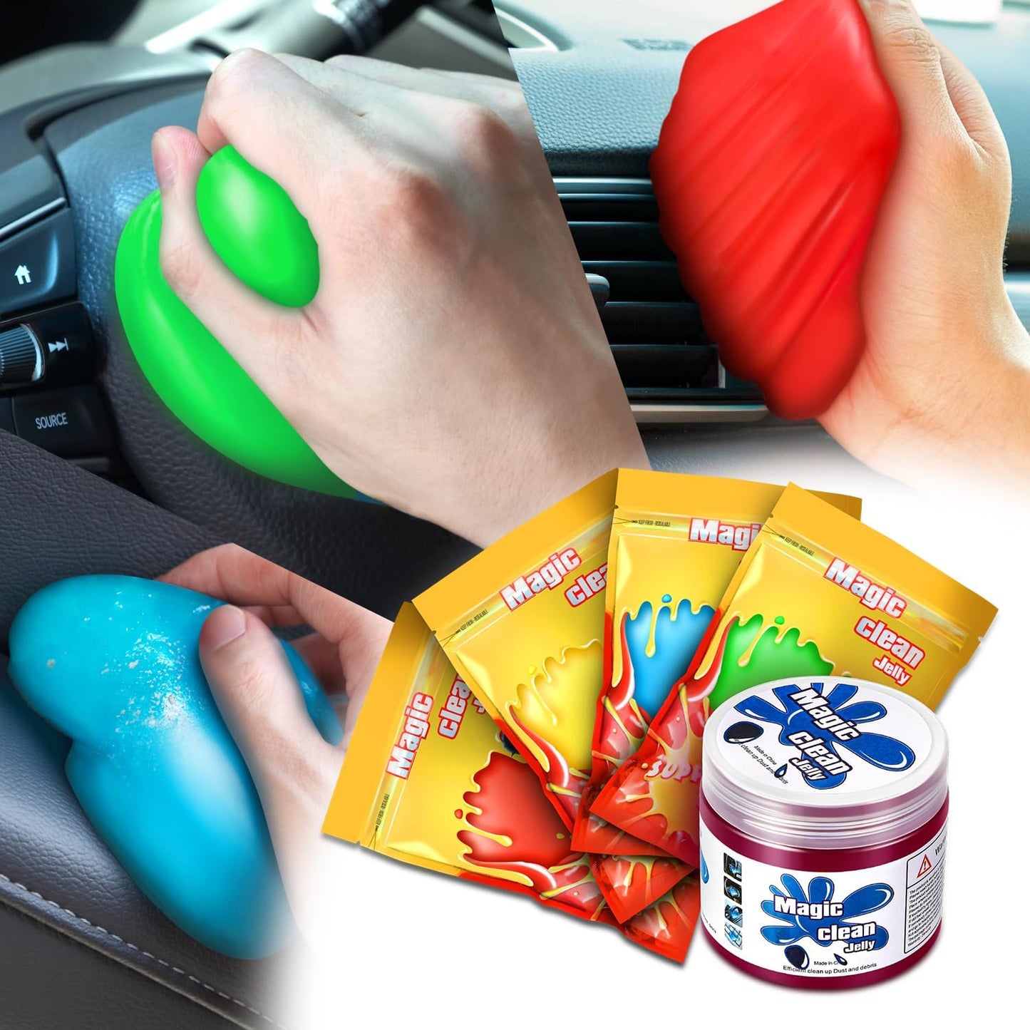 🧹 Car Cleaning Gel ✨ Pick Up Dirt Instantly!
