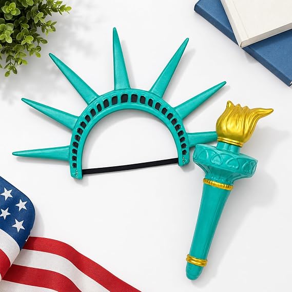 🎃Halloween Hit:🗽 Statue of Liberty Torch Headpiece – Costume Prop for Masquerades & Cosplay