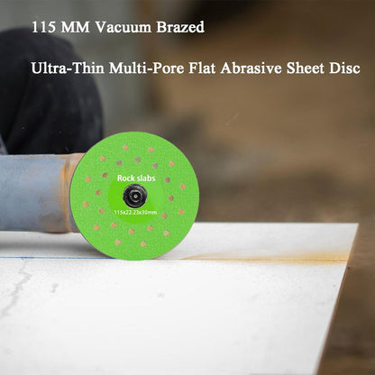 4.5" Diamond Disc for Rock Slabs 🪨 Ceramic · Tile · Marble · Granite 💎 Vacuum Brazed · Ultra-Thin 🔧 Angle Grinder · Bench Grinder · Die Grinder