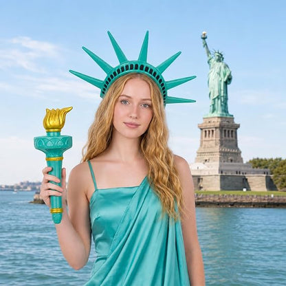 🎃Halloween Hit:🗽 Statue of Liberty Torch Headpiece – Costume Prop for Masquerades & Cosplay