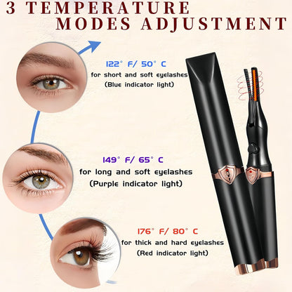 ✨ Heated Eyelash Curler | 2-in-1 Rechargeable | 3 Modes | 8S Fast Heat | 24H Lift ✨