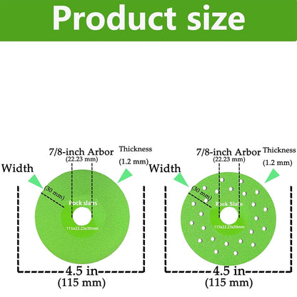 4.5" Diamond Disc for Rock Slabs 🪨 Ceramic · Tile · Marble · Granite 💎 Vacuum Brazed · Ultra-Thin 🔧 Angle Grinder · Bench Grinder · Die Grinder