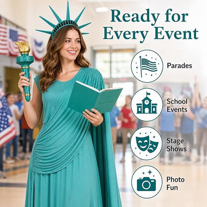 🎃Halloween Hit:🗽 Statue of Liberty Torch Headpiece – Costume Prop for Masquerades & Cosplay