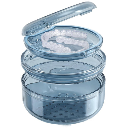 🧼Denture Case Retainer Cleaning Case: ✅ 2 in 1 Retainer Case,No-Leak, Complete Clean Care